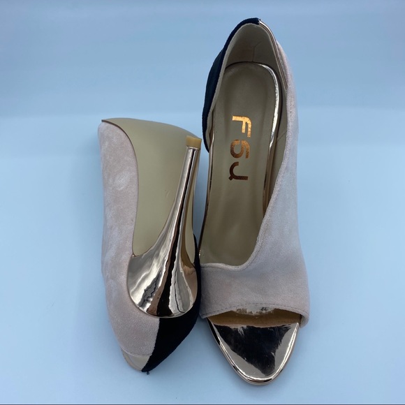 FSJ Women Sexy Peep Toe Cutout Pumps Sandals D'Ors - Picture 11 of 12